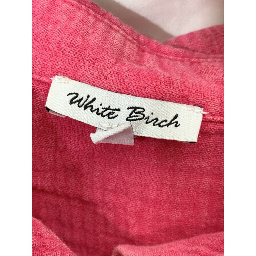 White Birch Short sleeve Jumpsuit Romper Pink Womens M Button Up - Picture 4 of 7